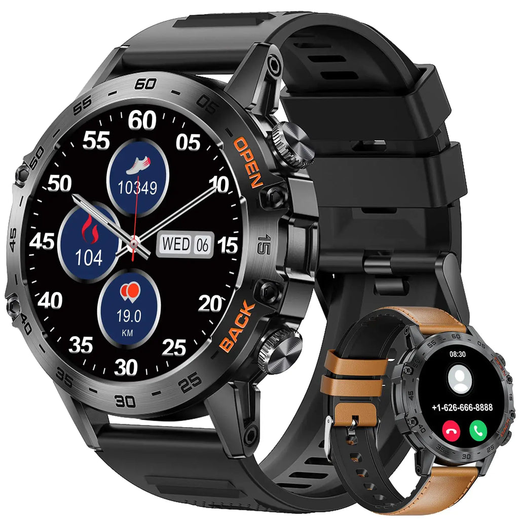 SUNKTA military smartwatch for men with 1.39-inch HD display, 120 sports modes, and Bluetooth calling feature.