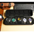 L SAFEBUDDY men's 5-slot watch travel case with soft pillows for organizing and displaying timepieces up to 60mm.