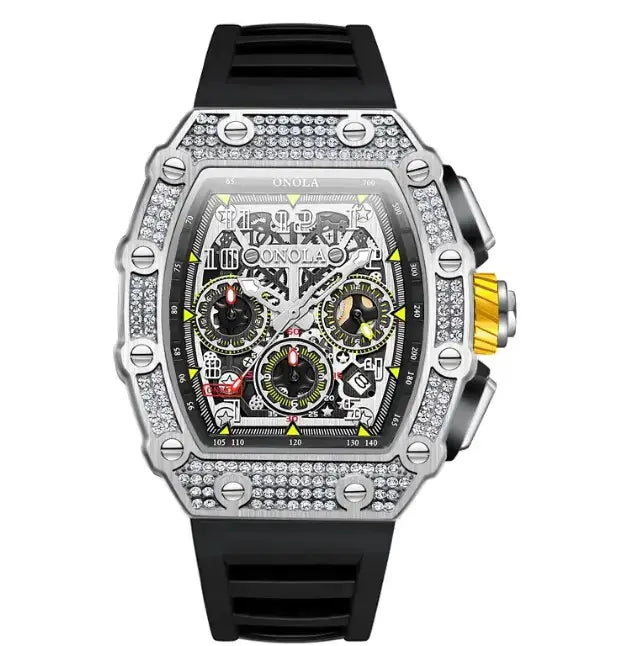 ONOLA Men's Watch by Wristly featuring a sleek design and modern dial, displayed against a neutral background.