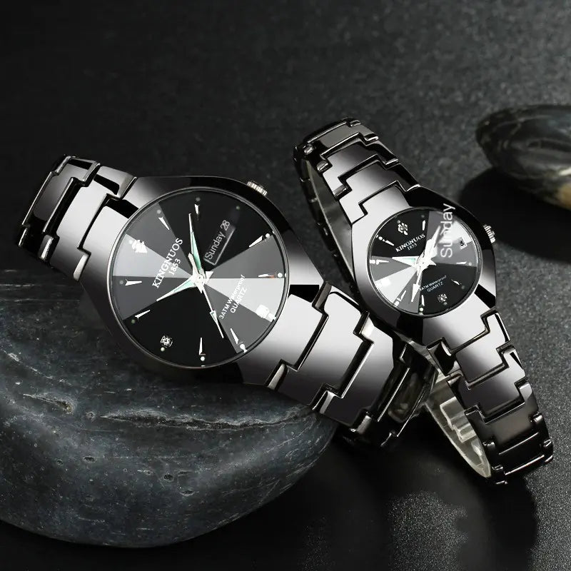 Automatic Quartz Tungsten Couple Watches with Luminous Dial