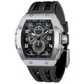 L brand black and silver affordable quality watches front view with chronograph feature