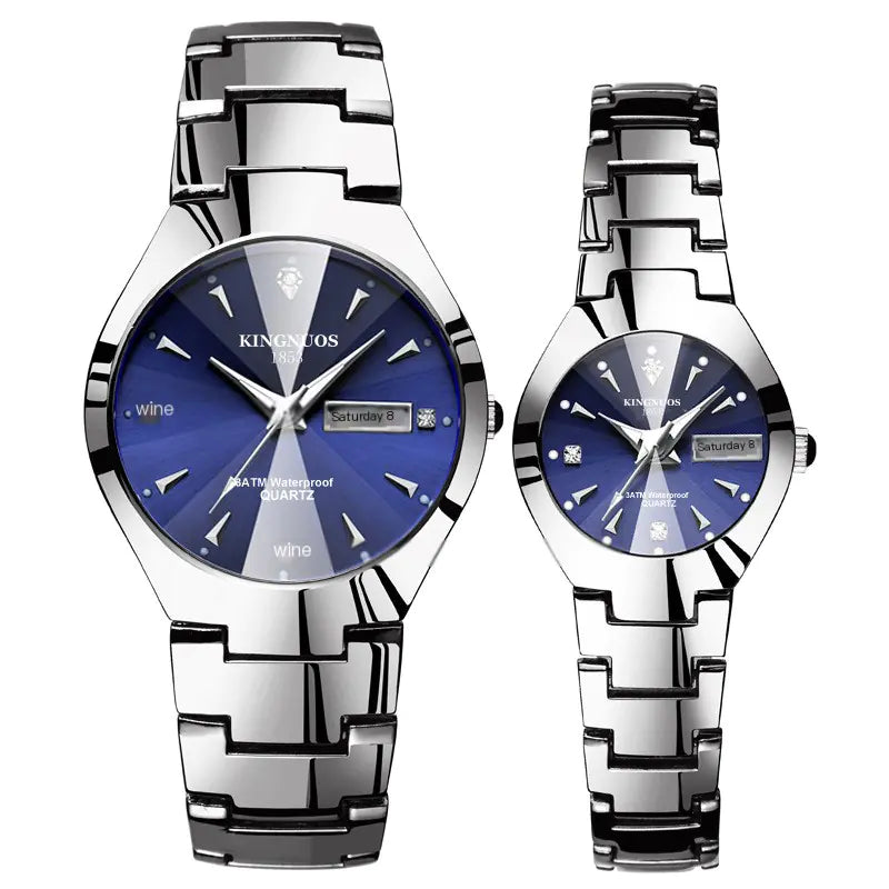 Automatic Quartz Tungsten Couple Watches with Luminous Dial