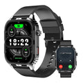 L brand premium affordable watches black smartwatch front and side view with health tracking