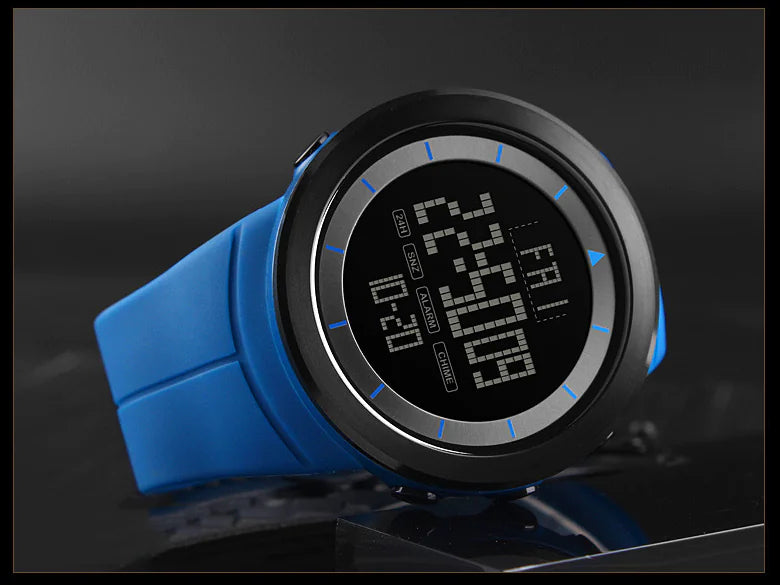 L brand outdoor sports digital watch blue color round display